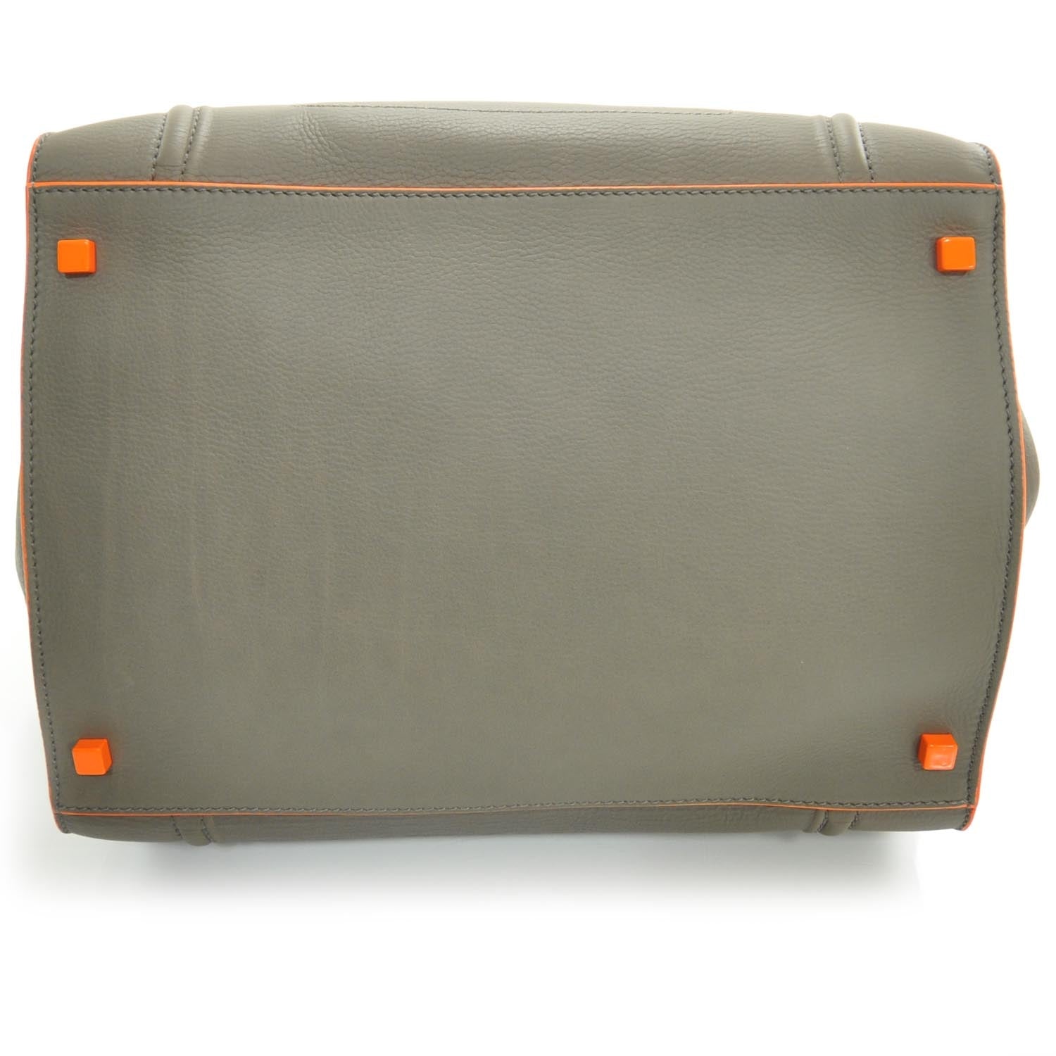 Celine Smooth Calfskin Large Phantom Luggage Grey Orange 4 of 9