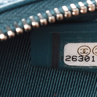 Chanel Caviar Quilted Zip Around Classic Coin Purse Dark Turquoise 7 of 8
