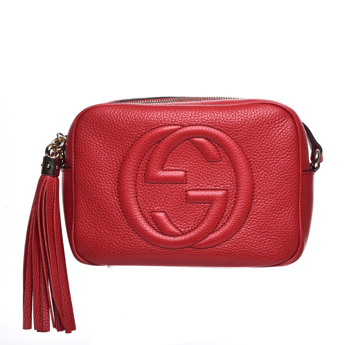 Pebbled Calfskin Small Soho Disco Bag Vibrant Red