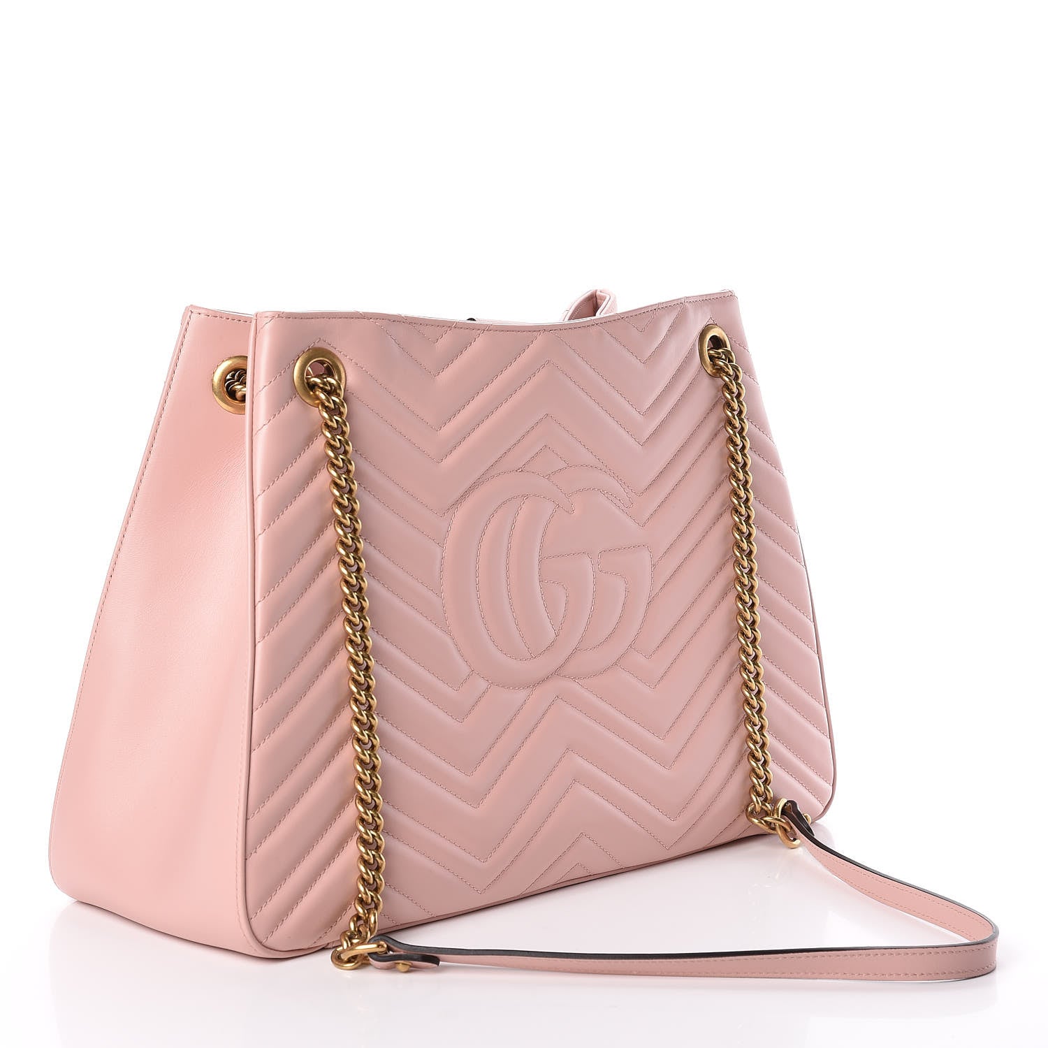 Gucci Calfskin Matelasse Medium GG Marmont Shoulder Tote Bag Perfect Pink 3 of 9