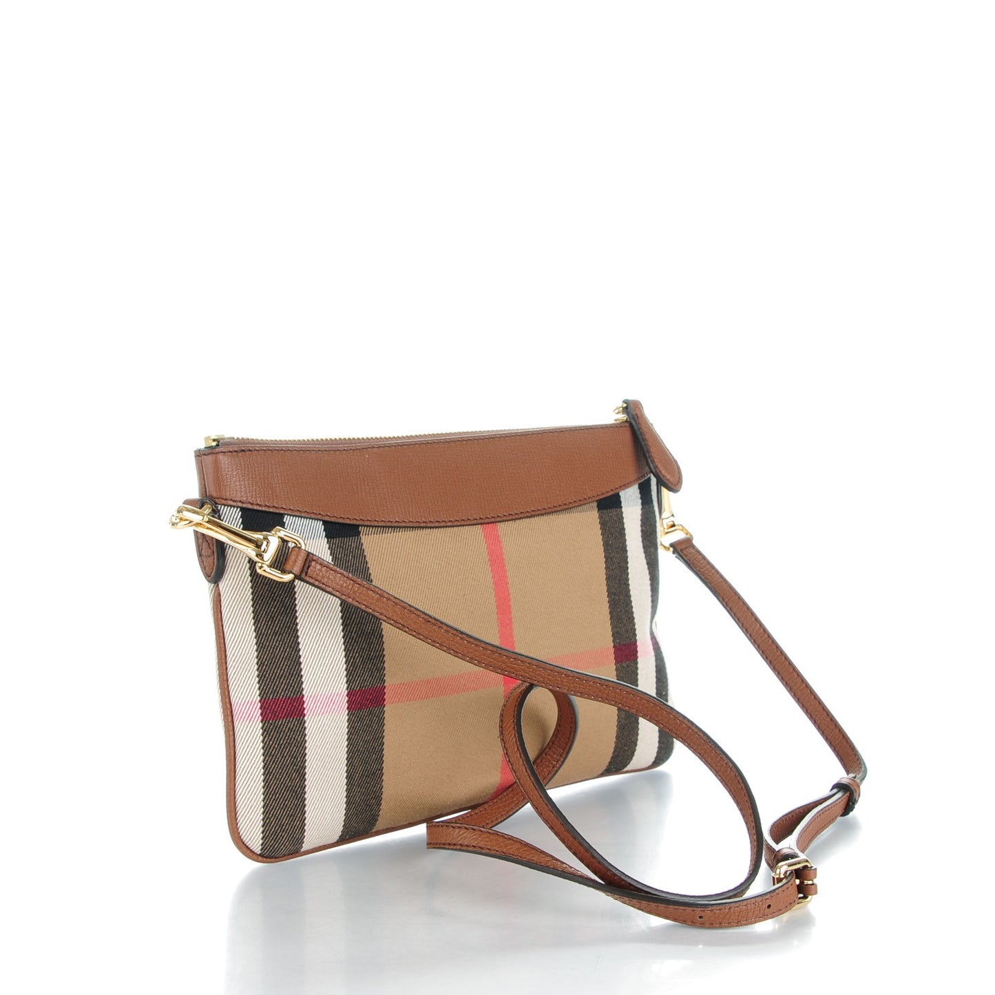 House Check Derby Peyton Crossbody Clutch Bag Tan