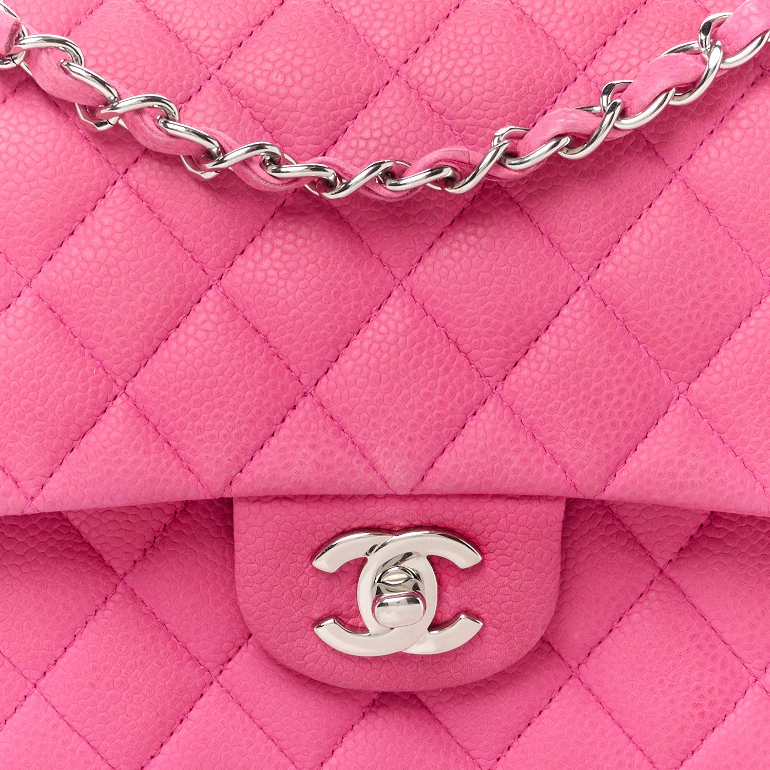 Chanel Iridescent Caviar Quilted Medium Double Flap Pink 9 of 13