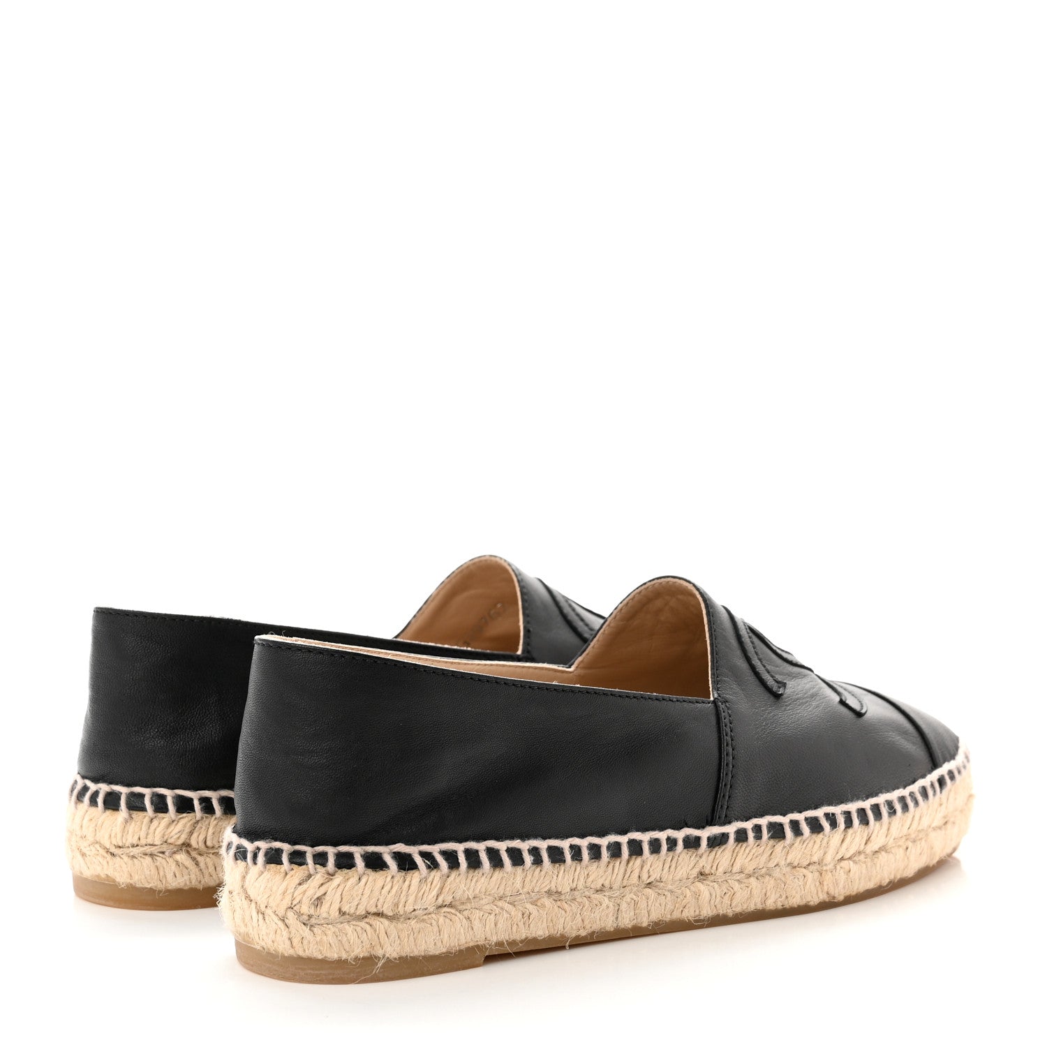 Chanel Lambskin CC Espadrilles 38 Black 4 of 9