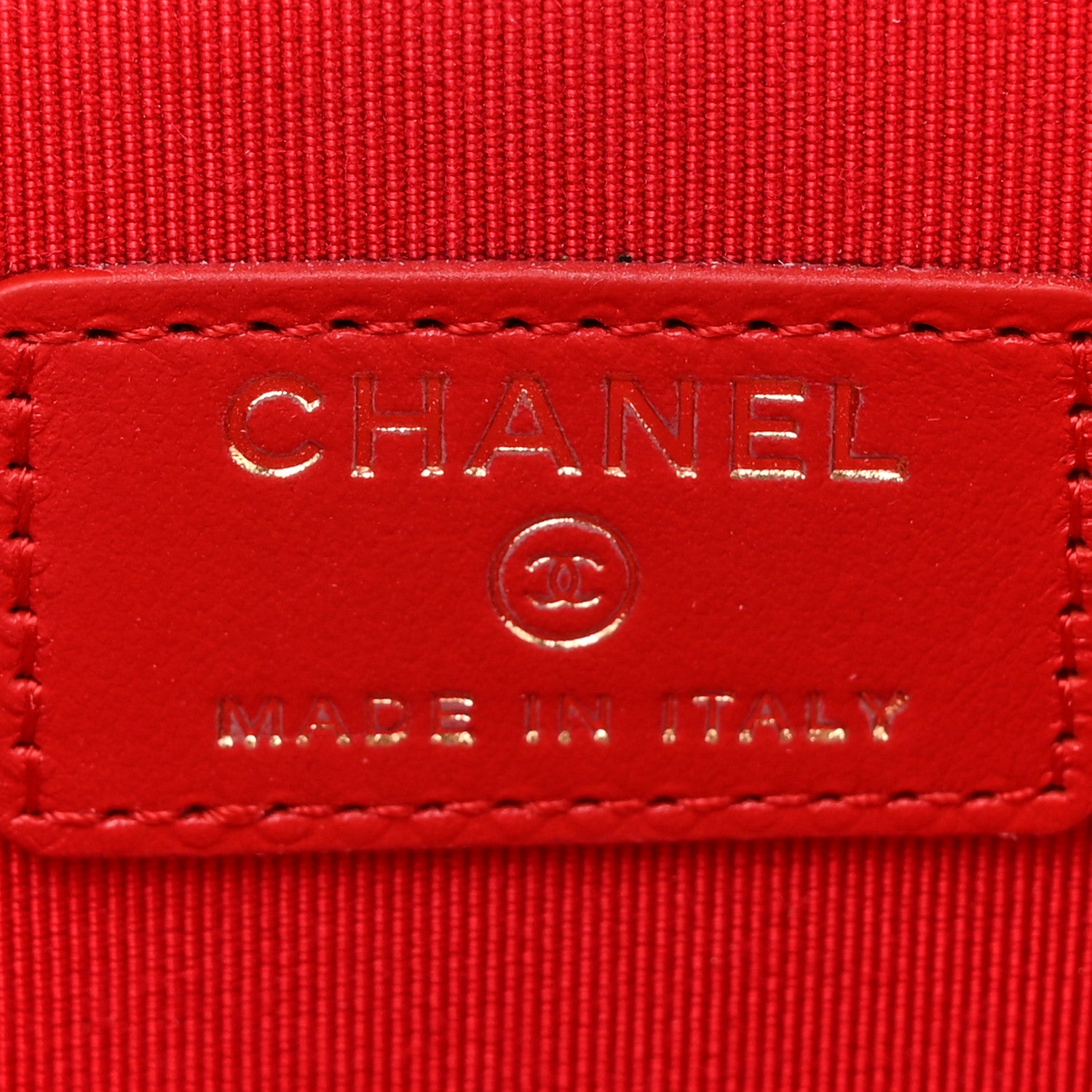 Chanel Lambskin Camellia Embossed Mini Vanity Case With Chain Red 7 of 14