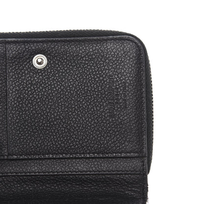 Saint Laurent Grained Calfskin Rive Gauche Compact Zip Around Wallet Black 8 of 9