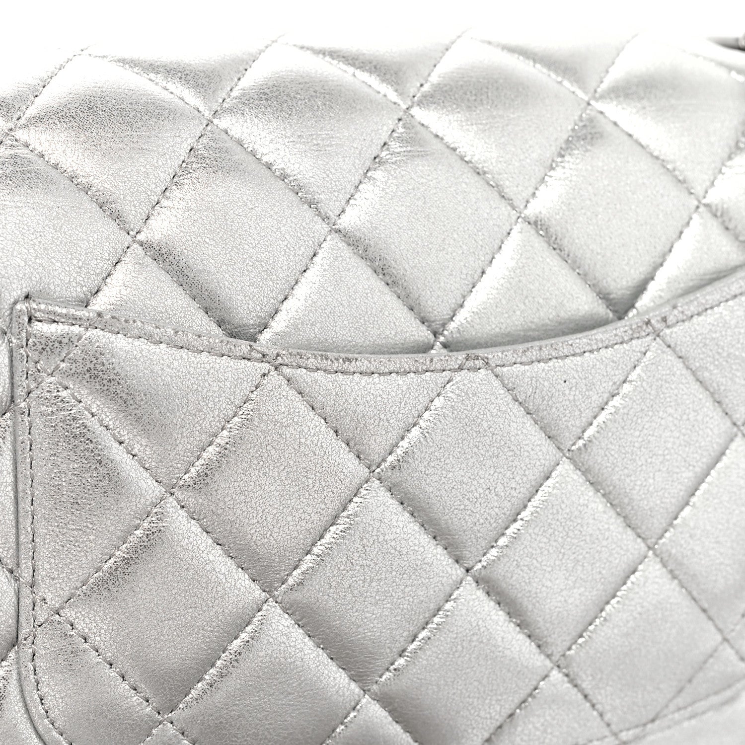 Chanel Metallic Lambskin Quilted Mini Rectangular Flap Silver 11 of 11