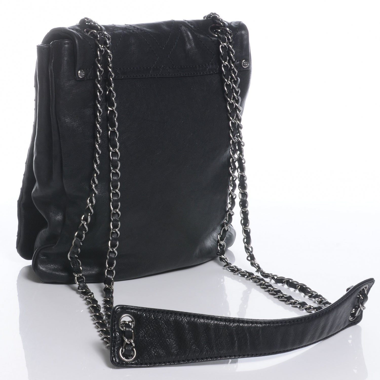 Chanel Leather Diamond Stitch Large Messenger Black 3 of 7