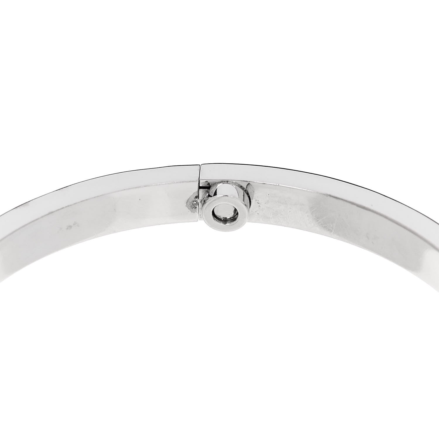 Cartier 18K White Gold 6 Diamond Small LOVE Bracelet 15 7 of 8