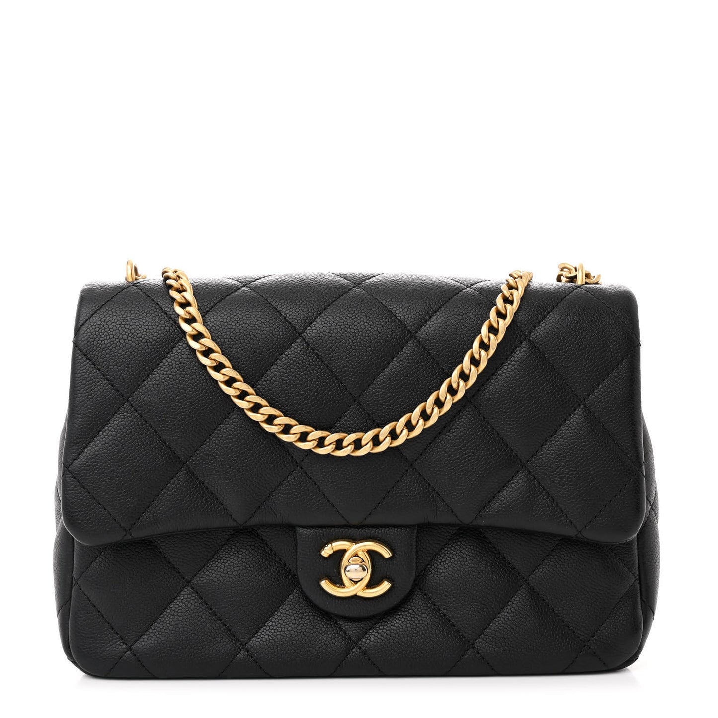 Caviar Quilted Sweetheart Flap Black
