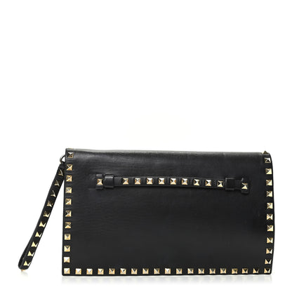 Valentino Garavani Nappa Rockstud Wristlet Clutch Black 1 of 7