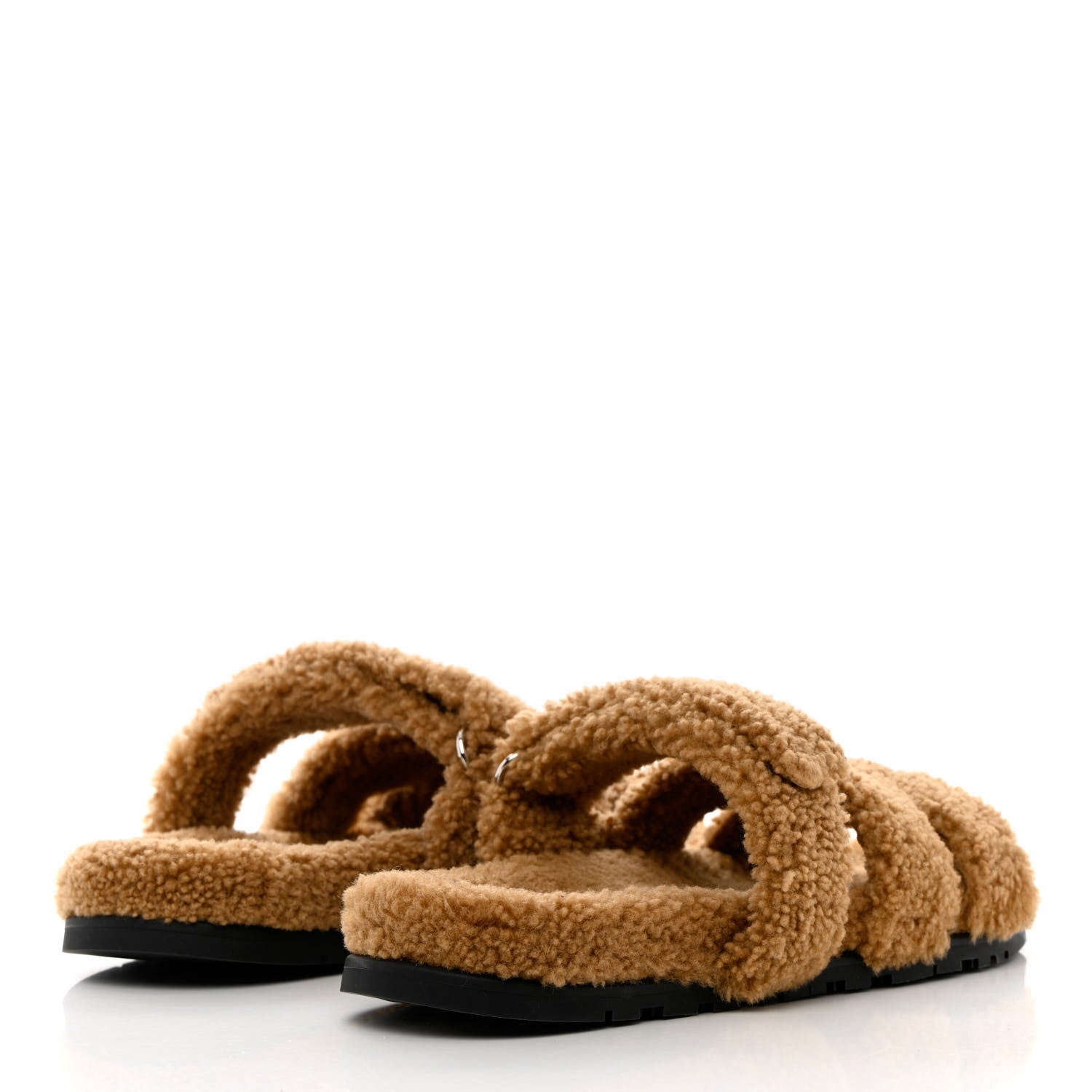 Hermes Woolskin Mens Chypre Sandals 42 Beige Gobi 4 of 8
