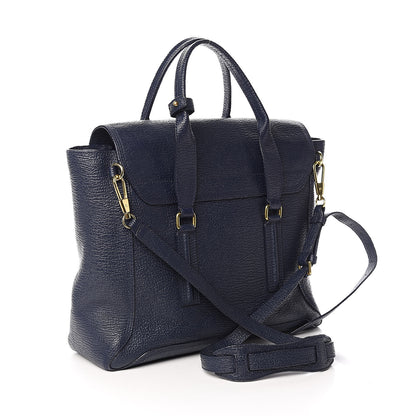 3.1 Phillip Lim 3.1 Textured Calfskin Large Pashli Satchel Ink 3 of 10