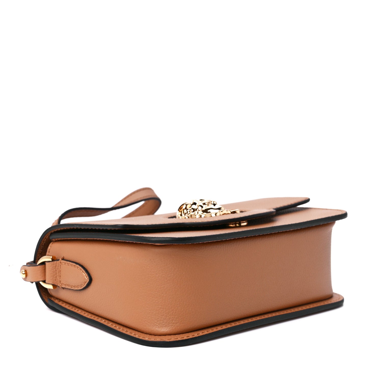 Grained Calfskin La Medusa Flap Shoulder Bag Brown