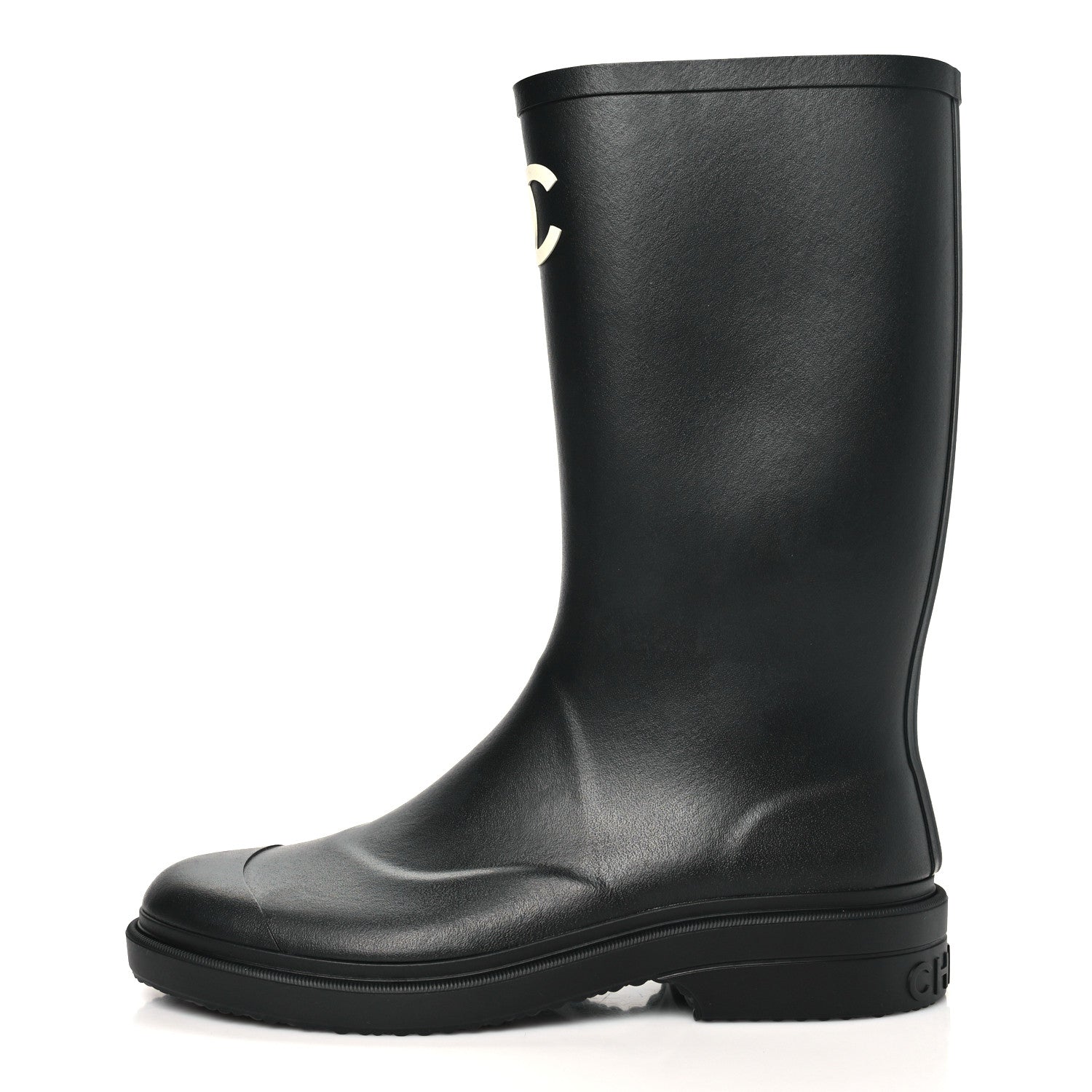 Chanel Caoutchouk CC High Boots 42 Black 1 of 10