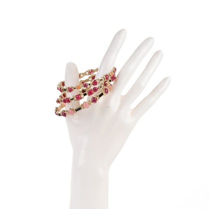 Chanel Gripoix CC Bangle Set of 3 Purple Pink Gold 2 of 5