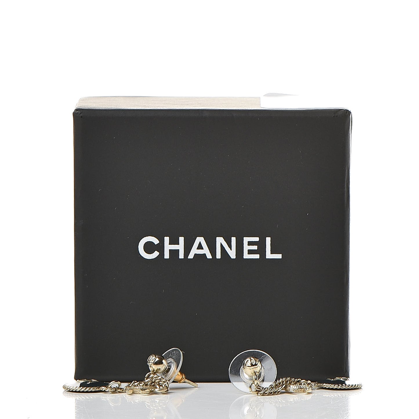 Enamel N°5 CC Drop Earrings Blue Gold