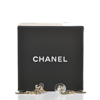 Chanel Enamel N°5 CC Drop Earrings Blue Gold 5 of 5