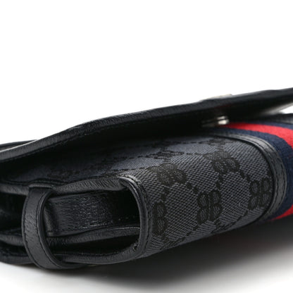 Gucci X BALENCIAGA BB Monogram Web Ophidia Crossbody Wallet Black 7 of 8