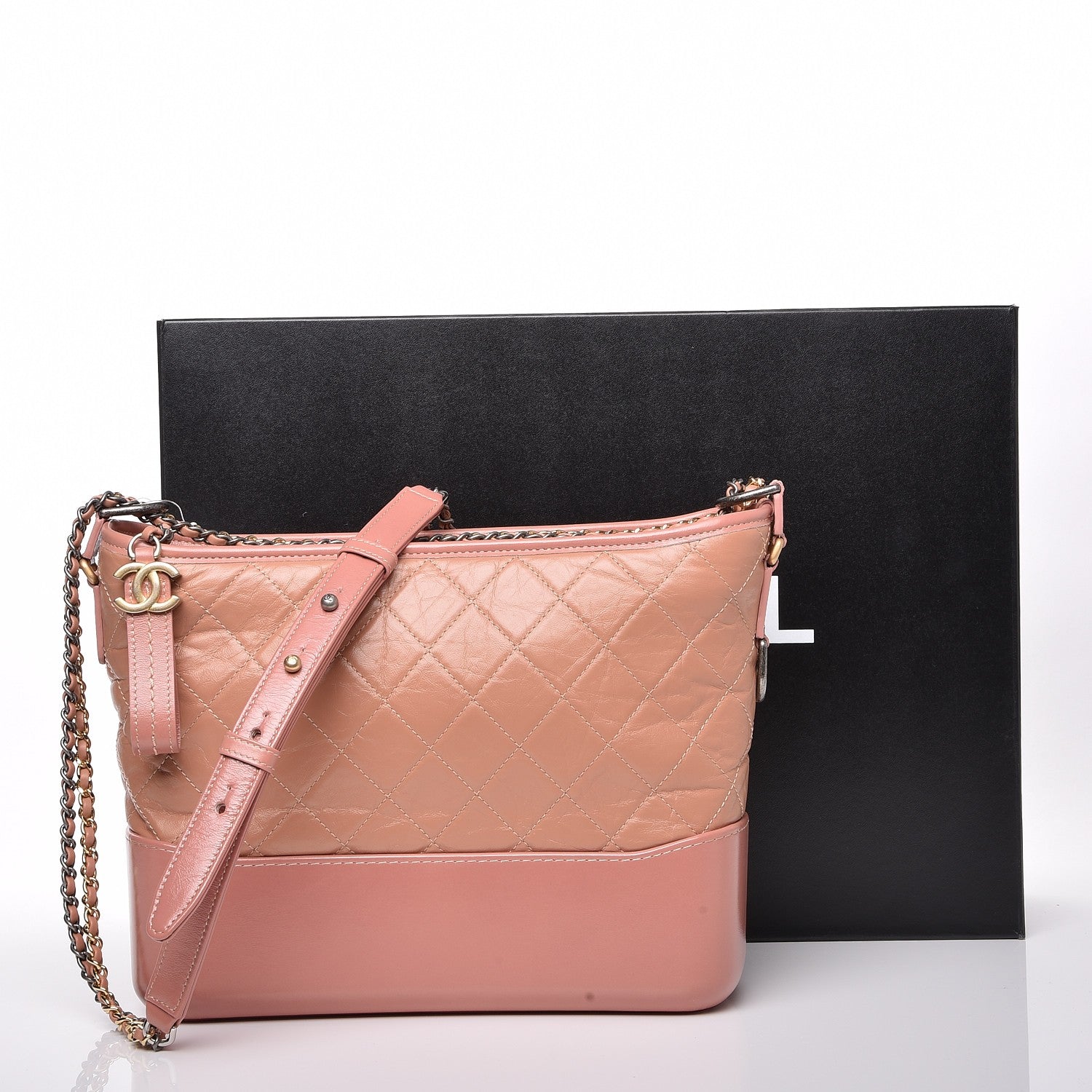 Chanel Aged Calfskin Quilted Medium Gabrielle Hobo Pink 8 of 8