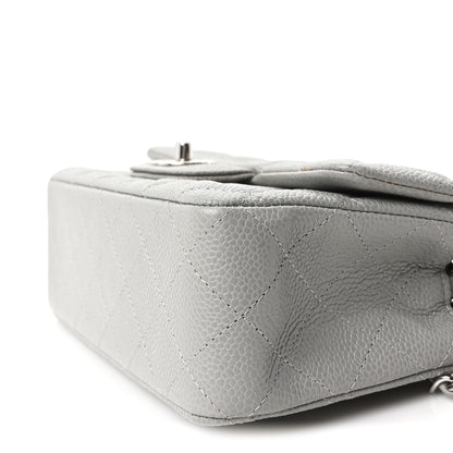Chanel Caviar Quilted Mini Rectangular Flap Light Grey 10 of 11