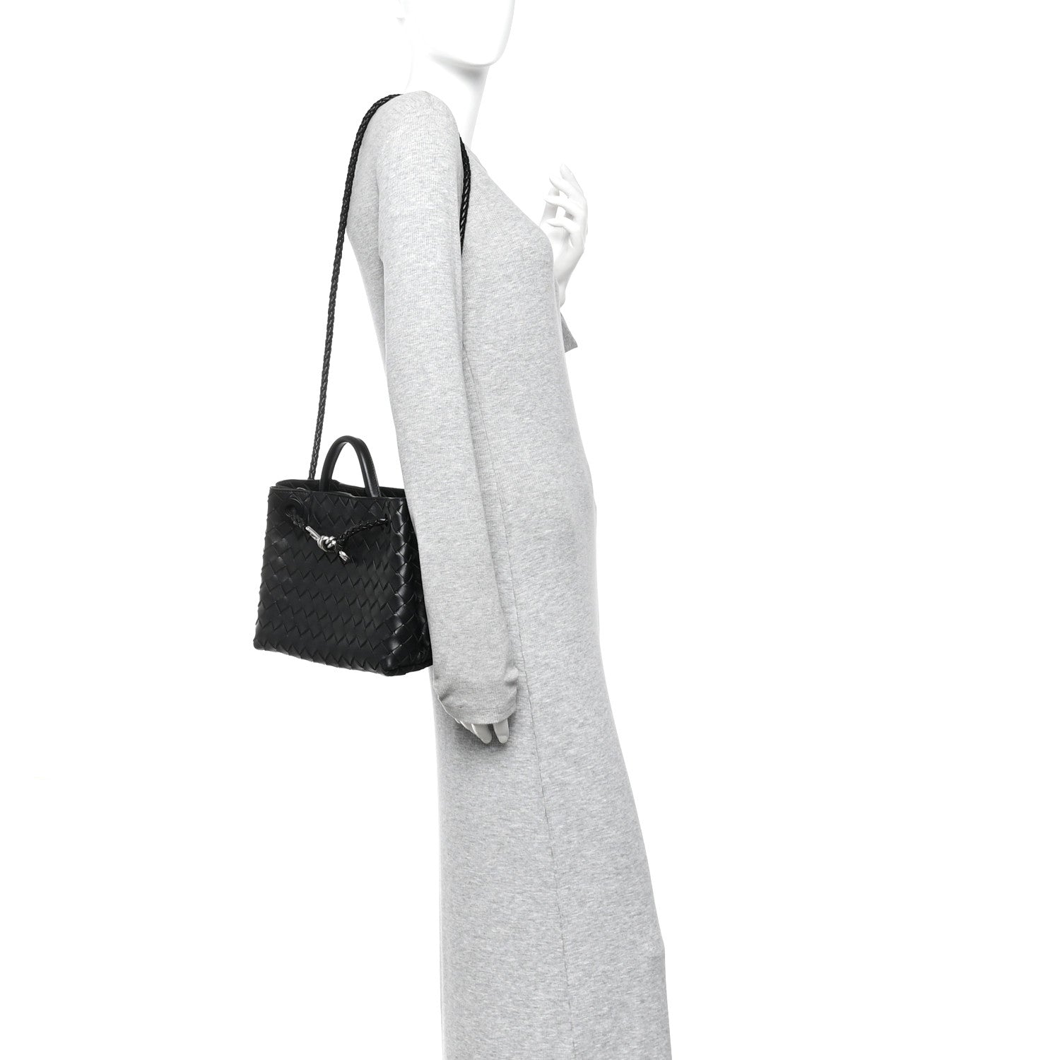 Bottega Veneta Nappa Intrecciato Small Andiamo Shoulder Bag Black 2 of 12