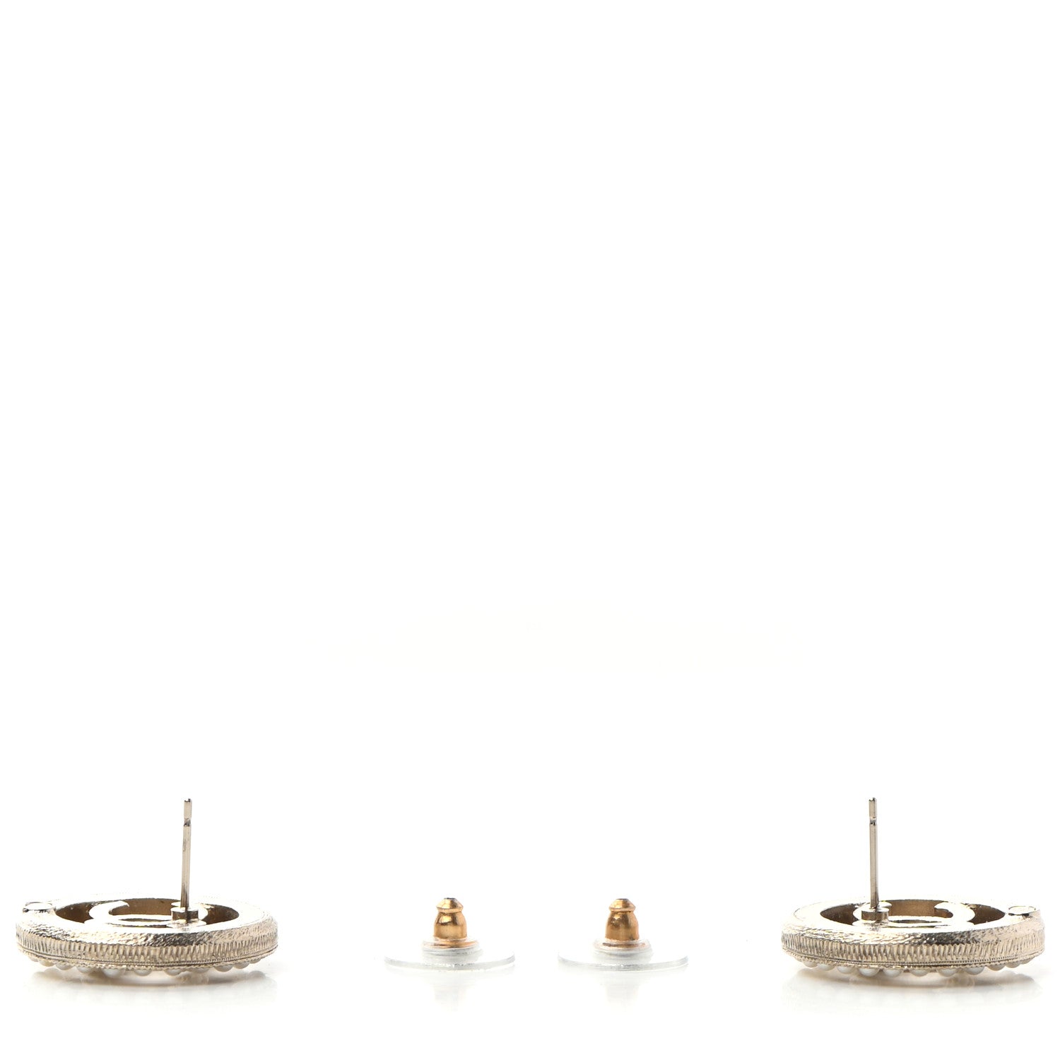 Chanel Pearl CC Round Earrings Gold 3 of 4