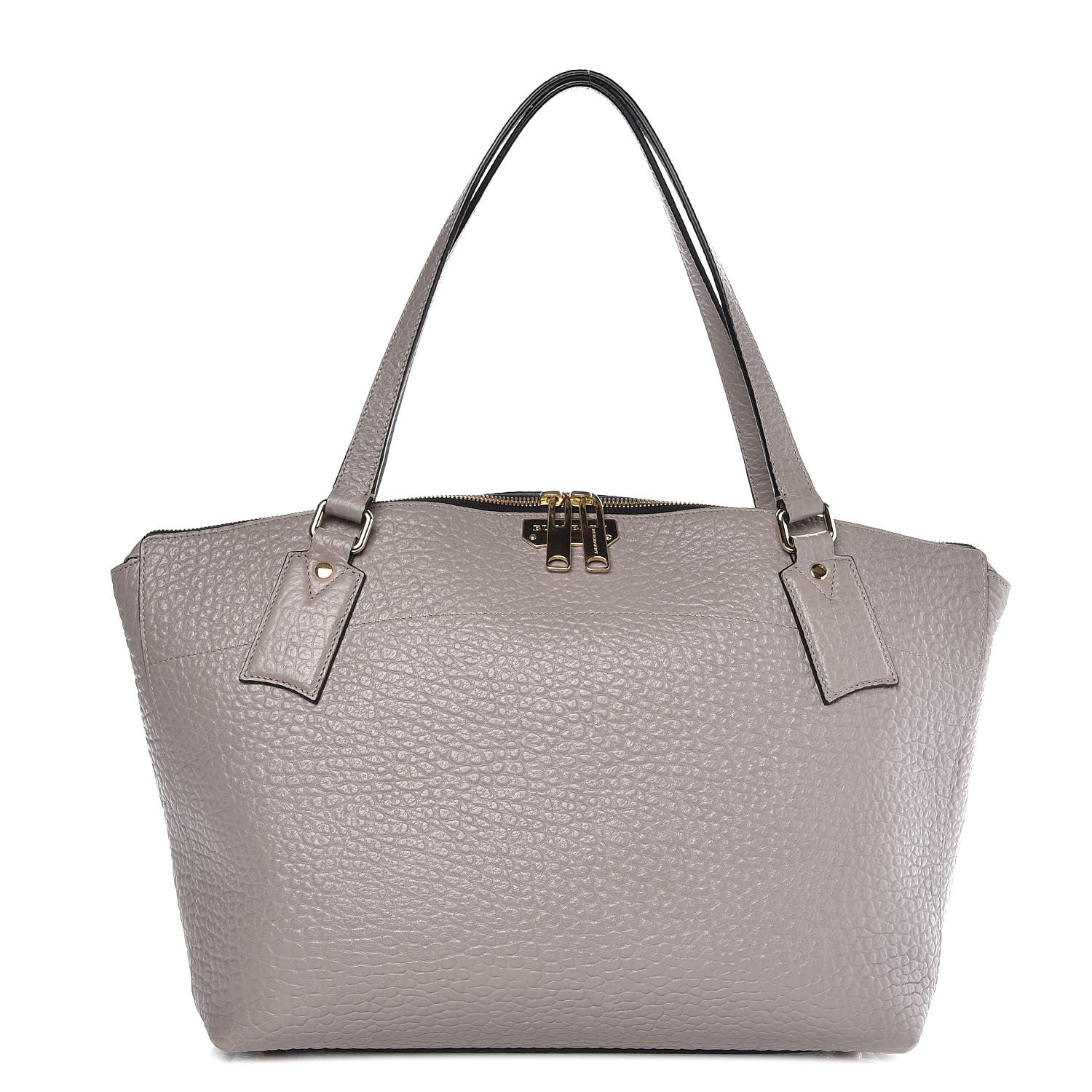 Burberry Signature Grain Calfskin Medium Welburn Tote Pale Grey 1 of 10