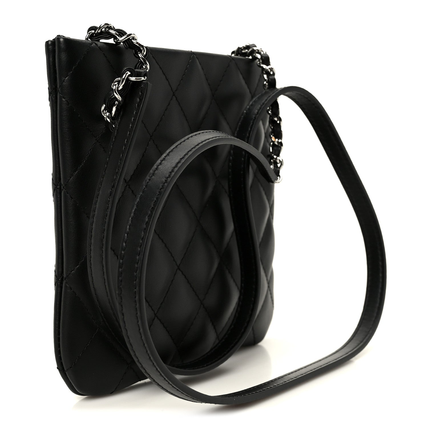 Chanel Lambskin Quilted Uniform Crossbody Bag Black 1866525