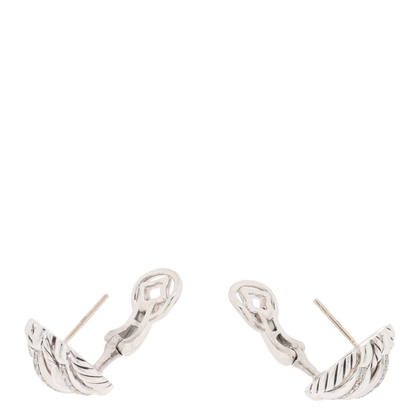 Sterling Silver Diamond Tides Stud Earrings