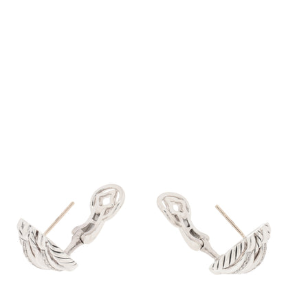 David Yurman Sterling Silver Diamond Tides Stud Earrings 3 of 4