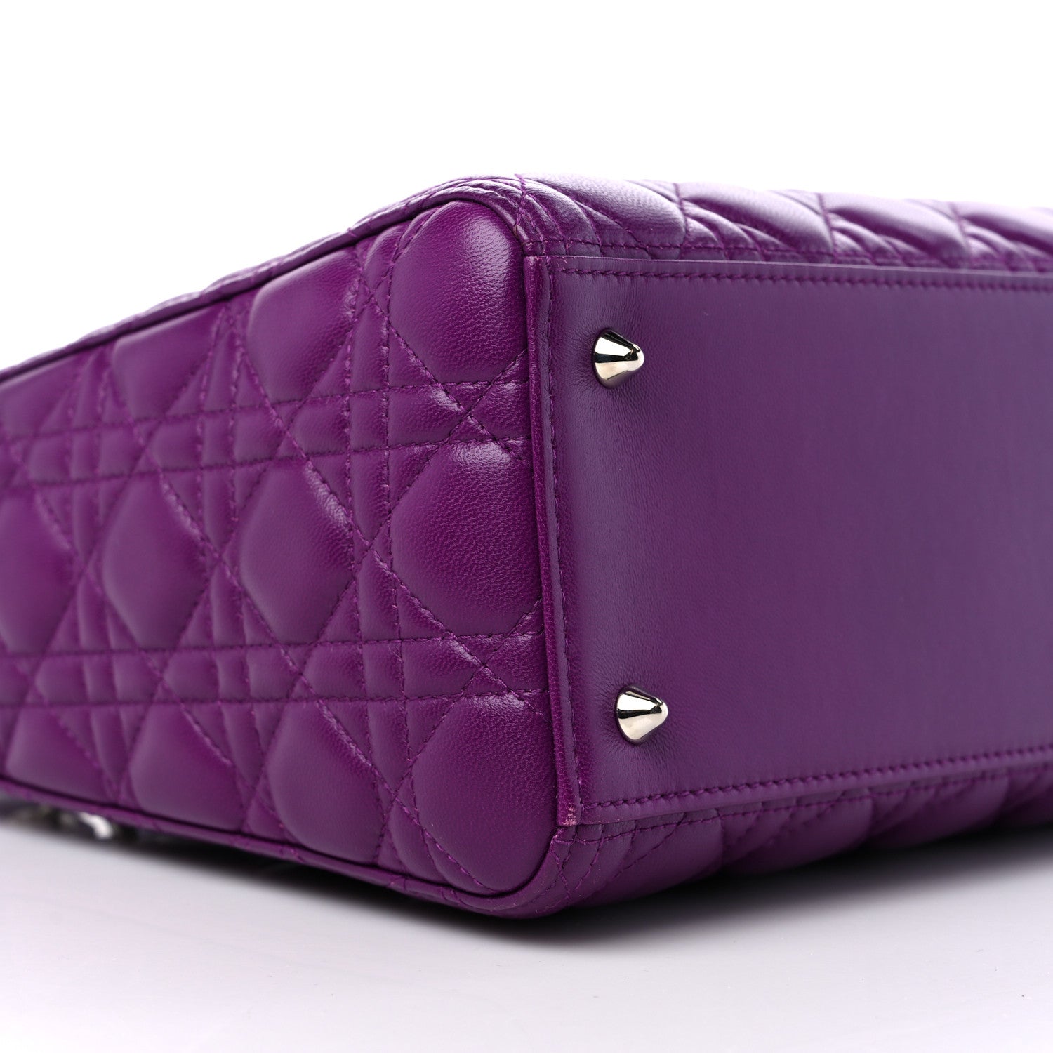 Christian Dior Lambskin Cannage Medium Lady Dior Purple 8 of 10