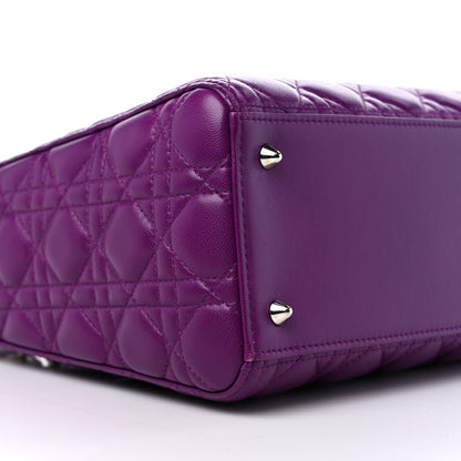Christian Dior Lambskin Cannage Medium Lady Dior Purple 8 of 10