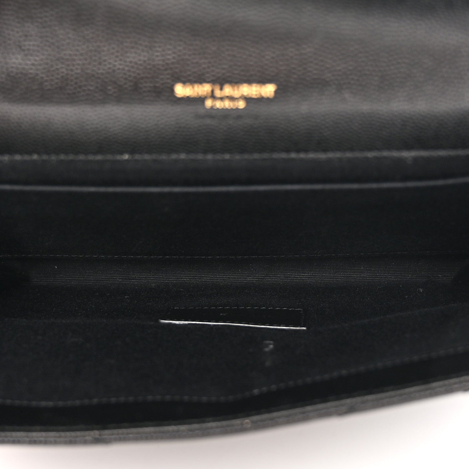 Saint Laurent Grain De Poudre Matelasse Chevron Monogram Envelope Clutch Black 5 of 12