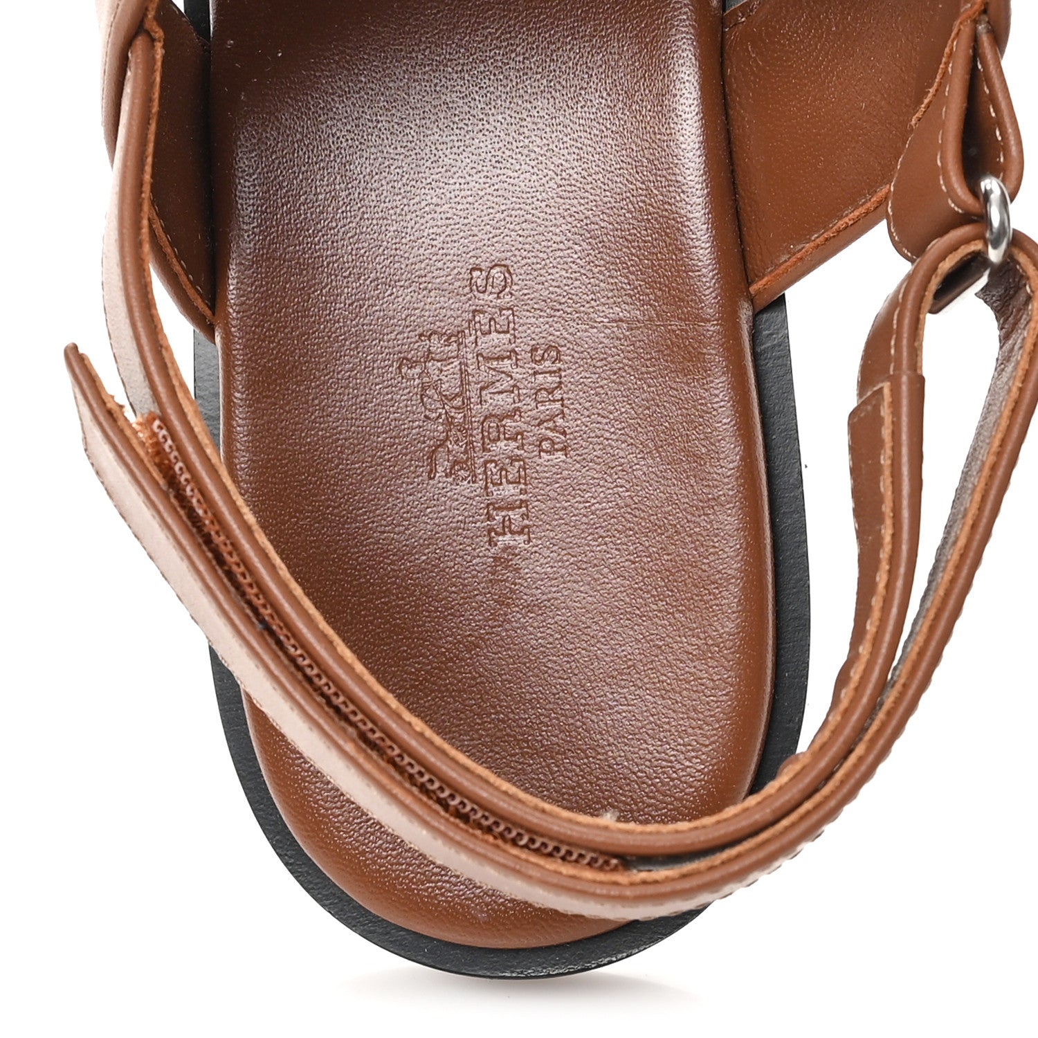 Hermes Calfskin Womens Ines Sandals 38 Gold 8 of 10