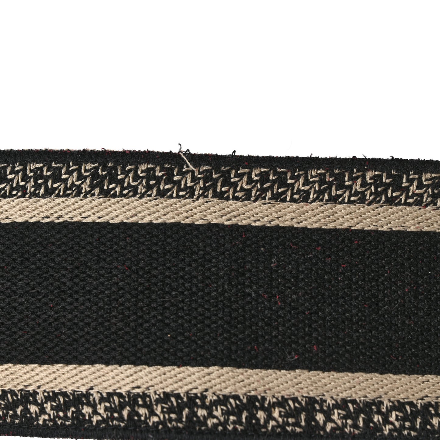 Canvas Embroidered Adjustable Shoulder Strap Black Beige