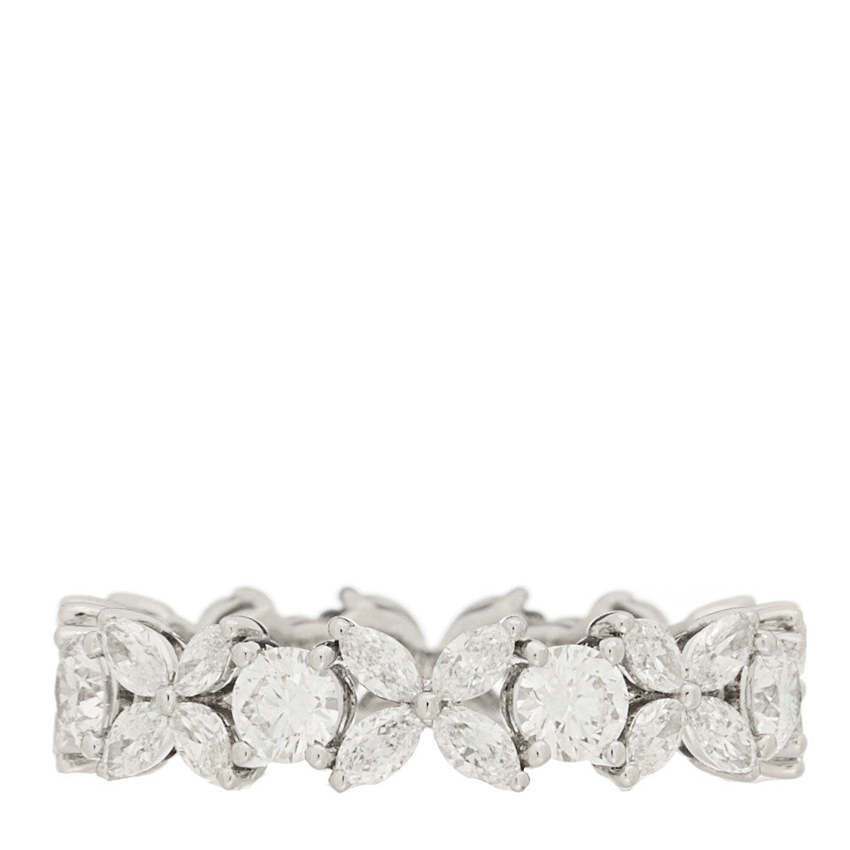 Platinum Diamond Victoria Alternating Band Ring 49 5
