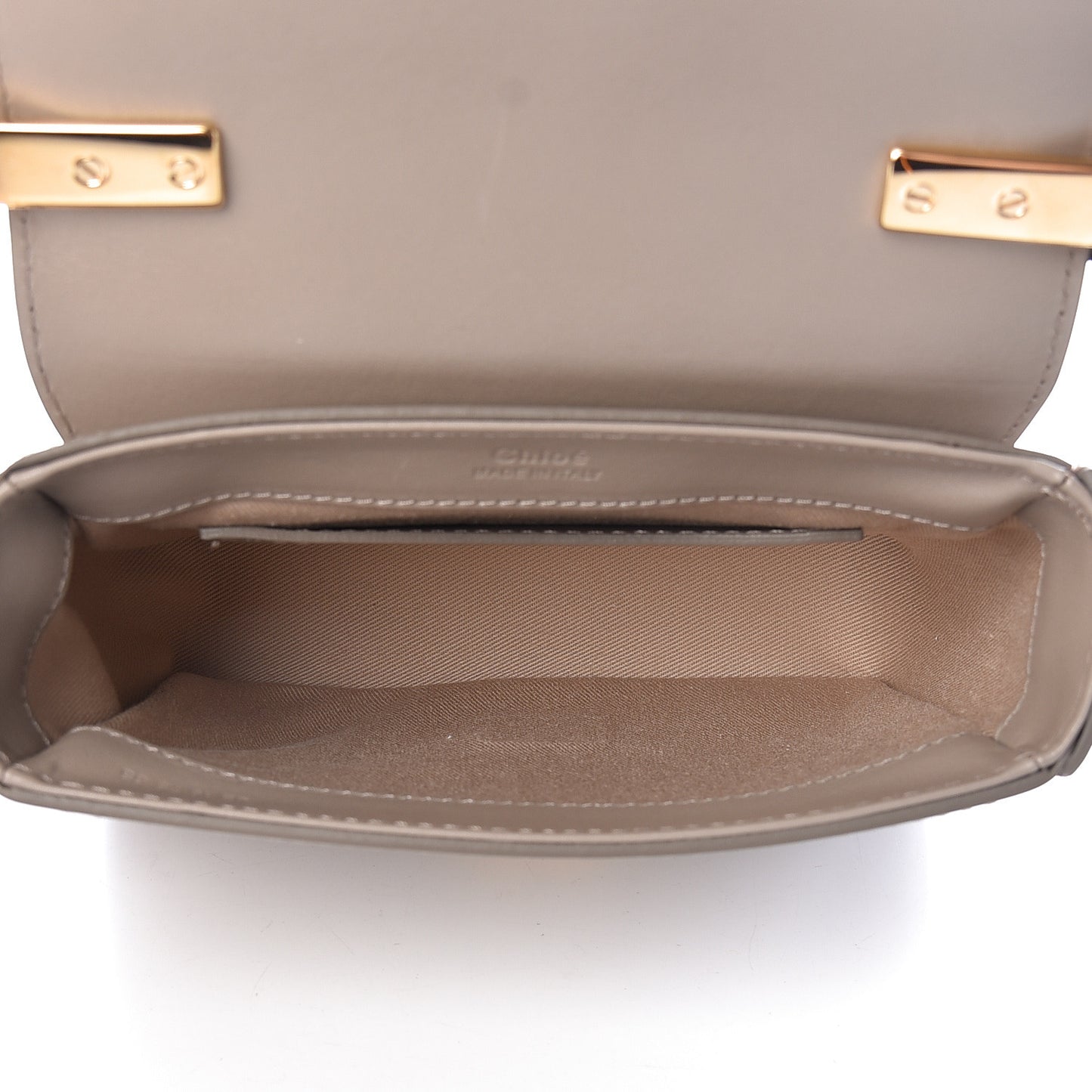 Shiny Calfskin Suede Mini C Bag Motty Grey