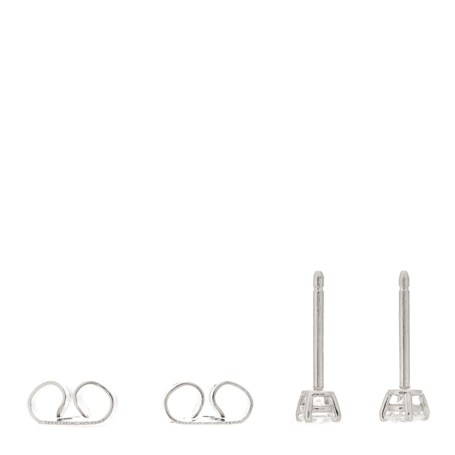 Tiffany Platinum Diamond .22ctw Solitaire Earrings 3 of 5