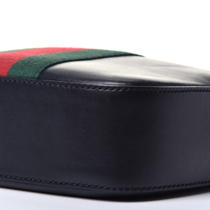 Gucci Calfskin Web Small Webby Bee Shoulder Bag Black 9 of 11