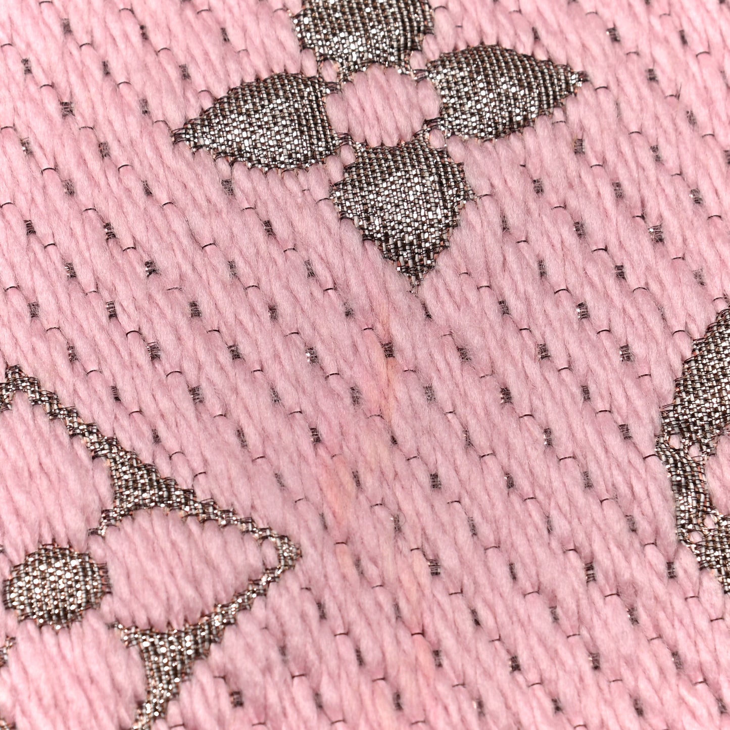 Wool Silk Logomania Shine Scarf Pink