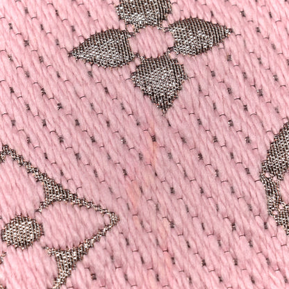 Louis Vuitton Wool Silk Logomania Shine Scarf Pink 4 of 4