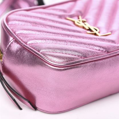 Saint Laurent Metallic Calfskin Matelasse Monogram Lou Belt Bag Vegas Pink 6 of 8