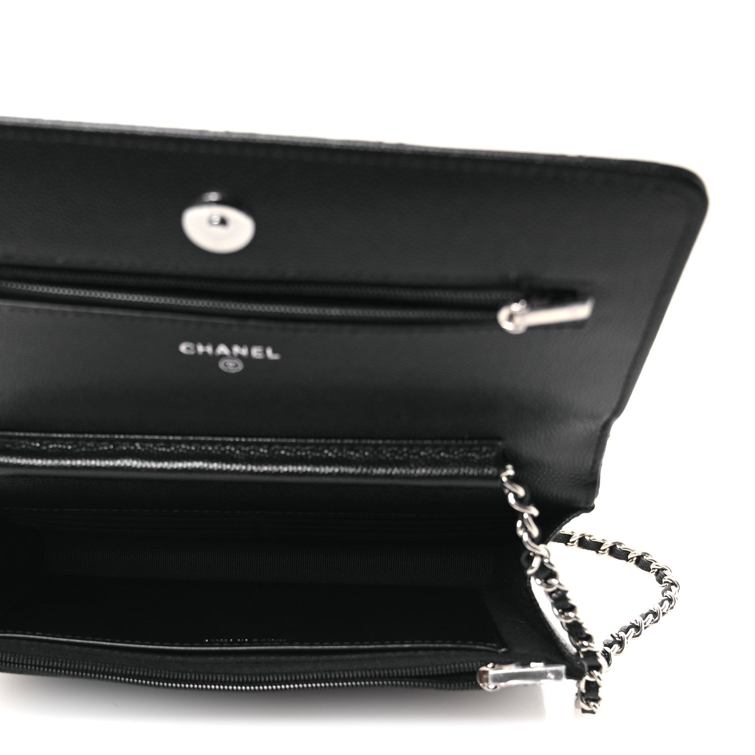 Chanel Caviar Quilted Crystal Star Wallet On Chain Black 5 of 14