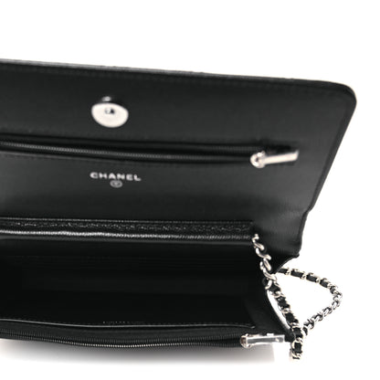 Chanel Caviar Quilted Crystal Star Wallet On Chain Black 5 of 14
