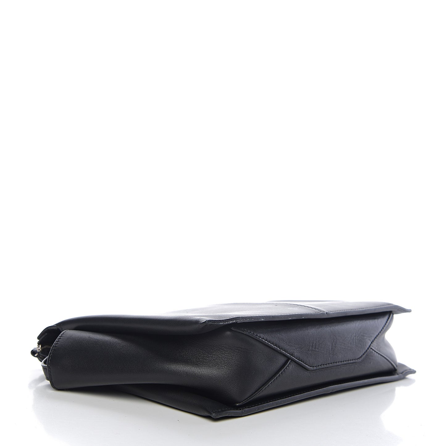 Smooth Calfskin Tri-Fold Clutch on Chain Black