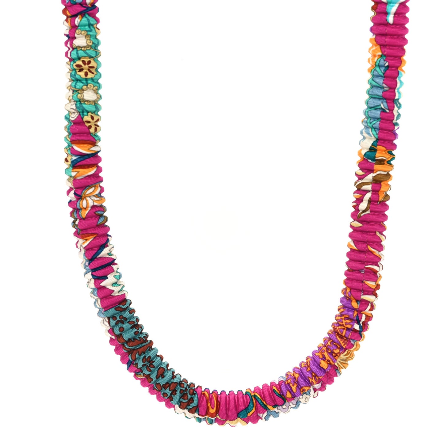 Silk Collier Plisse En Soie Petit H Pleated Necklace