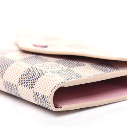 Louis Vuitton Damier Azur Victorine Wallet Rose Ballerine 8 of 9
