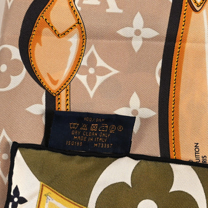 Louis Vuitton Silk Monogram Confidential Square Scarf Kaki 3 of 3