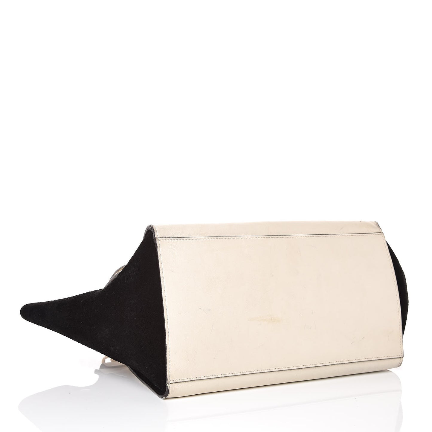 Calfskin Suede Whipsnake Medium Trapeze Black White