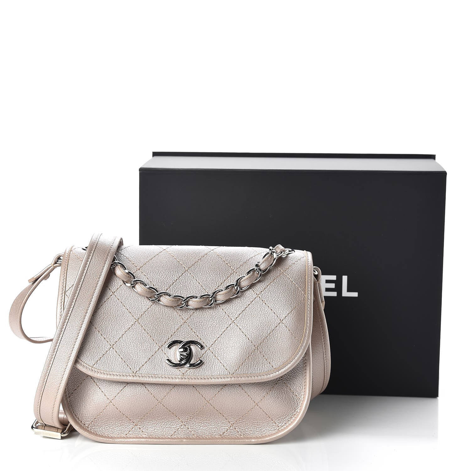 Chanel Metallic Calfskin Quilted Jungle Stroll Messenger Bag Gold 12 of 12